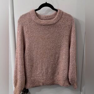 LOFT Soft Blush Rose Gold  Sparkle Thread Sweater
